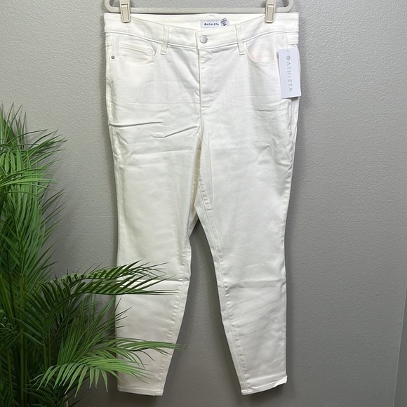 NWT Athleta Sculptek Skinny White Jeans Summer Plus Size Jeans 22X - Picture 3 of 8